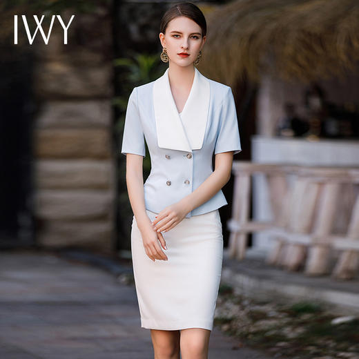 IWY/夏季新款气质高端西装半裙女套装两件套医美整形职业工作服女CS1776-L 商品图2