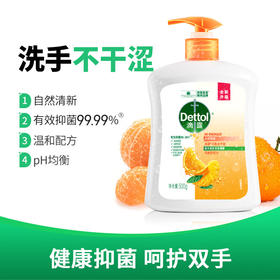 滴露（Dettol）健康抑菌洗手液柑橘500g瓶 消毒抑菌 儿童家庭补充装替换清爽去油