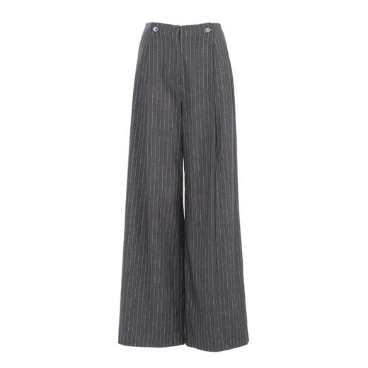 VIMAGE纬漫纪春款时尚通勤条纹显腿长高腰裤子V1905501 商品图6