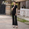 AD高级感阔腿裤西装套装女气场强大职业装金属两粒扣黑色西服正装 商品缩略图2