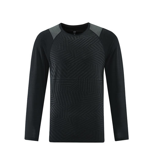 跃牌【跃LEAP-ACTIVE】系列圆领跑步训练服男款长袖秋季健身体恤薄款运动速干上衣打底衫879 商品图2