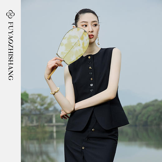 IWY/扶摇系列 夏季中式无袖修身马甲+半身裙23FYV153 商品图1