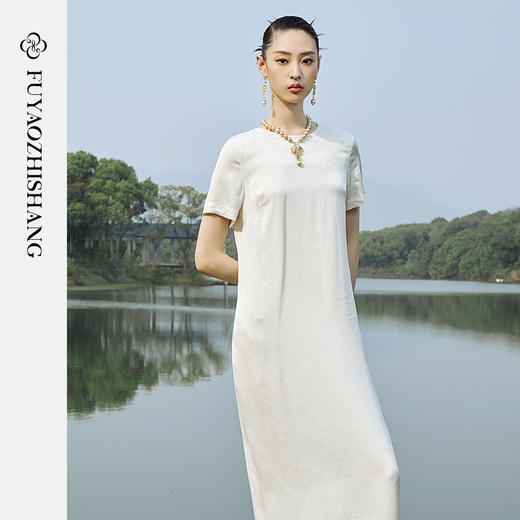 IWY/扶摇系列 夏季国风提花圆领连衣裙23FYQ147 商品图0