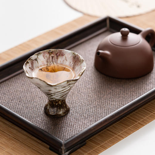 樱花釉何叶杯手工日式志野烧闻香杯茶盏高足个人主人杯品茗杯单杯 商品图1