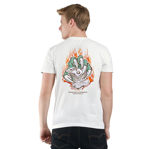 自由基地夏季新款潮流涂鸦元素火焰老虎摩托机车图案设计短袖T恤 NMT-1991 商品图1