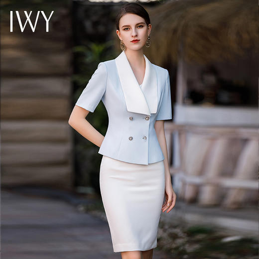 IWY/夏季新款气质高端西装半裙女套装两件套医美整形职业工作服女CS1776-L 商品图1