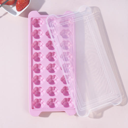 【不再单一告别普通形状！猫爪形冰块模具速冻冰格器】可爱猫爪设计食品级软胶tpe材质 带盖小型制冰格冰块模具冰盒冰袋家用粉丝专属 商品图6
