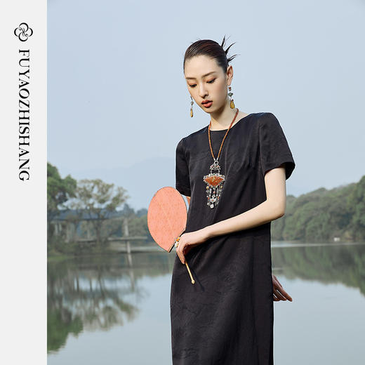 IWY/扶摇系列 夏季国风提花宽松连衣裙23FYQ147 商品图2