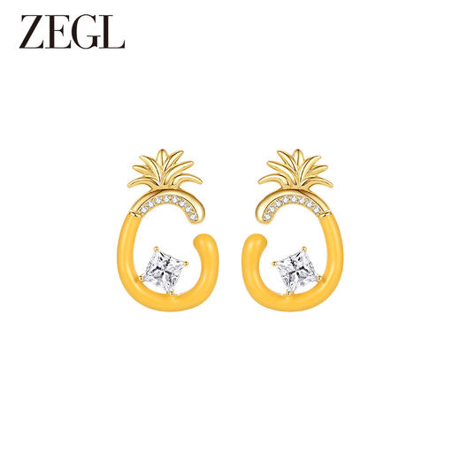 ZEGL设计师缤纷水果系列芒果耳环女2023年新款耳钉银针夏天耳饰品 商品图3