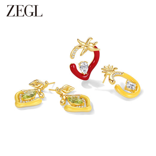 ZEGL设计师缤纷水果系列芒果耳环女2023年新款耳钉银针夏天耳饰品 商品图0