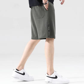 跃牌【跃LEAP-ACTIVE】系列潮牌高端排扣男士短裤夏季时尚宽松休闲五分裤子男款抽绳运动中裤319