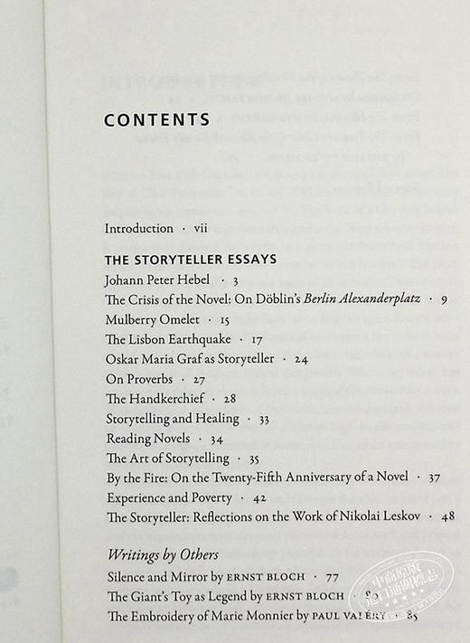 【中商原版】讲故事的人 瓦尔特 本雅明 The Storyteller Essays 英文原版 Walter Benjamin 文学 现代 商品图4