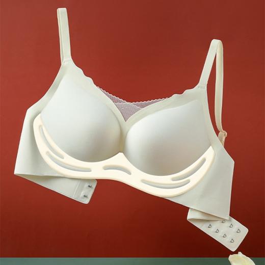 【时尚性感v领！黑科技软支撑固定杯无痕内衣】一体式裁剪触感柔和不跑杯 女士小胸显大聚拢透气青年可机洗文胸粉丝专属 商品图3