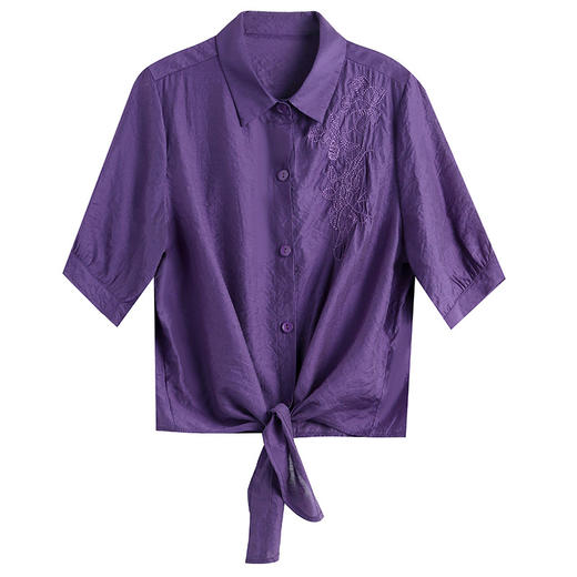 夏季开衫，复古精美刺绣宽松不规则衬衫棉麻民族风衬衣女上衣KQL-A83N8587 商品图4