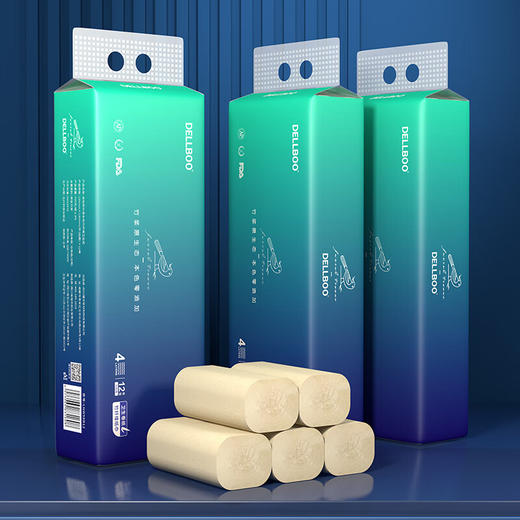 良布（DELLBOO）良布纯竹浆无芯扁卷4层 商品图1