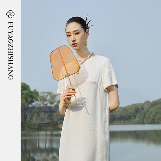 IWY/扶摇系列 夏季国风提花圆领连衣裙23FYQ147 商品图3