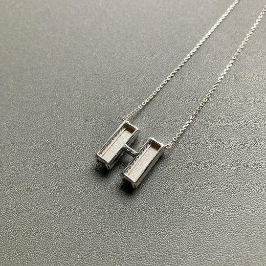 高冰种阳绿翡翠H锁骨链18k白金钻石镶嵌 商品图5