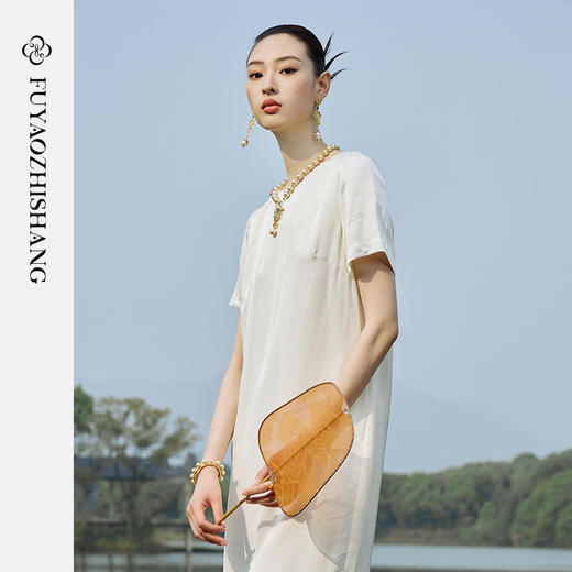 IWY/扶摇系列 夏季国风提花圆领连衣裙23FYQ147 商品图1