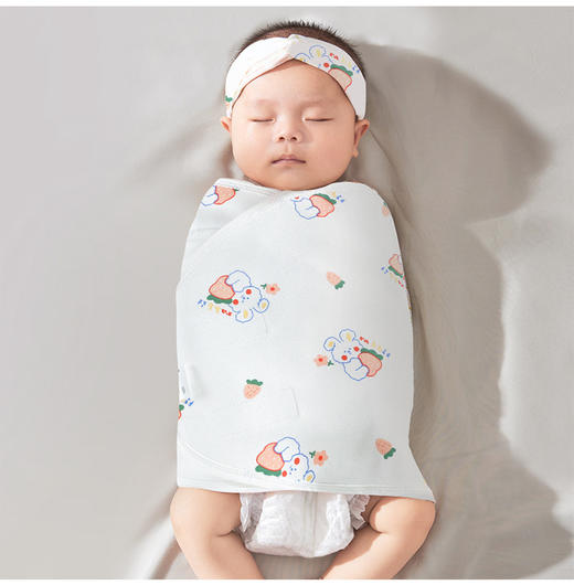 【一巾多用 既防惊跳又护肚】婴儿防惊跳神器新生儿睡袋宝宝防惊吓睡觉襁褓巾春夏薄款a类包巾 商品图11