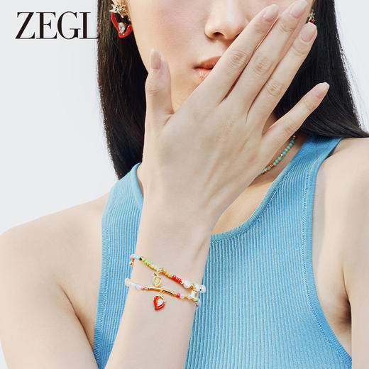 ZEGL设计师缤纷水果系列草莓串珠多巴胺穿搭手链女芒果夏天手饰 商品图3