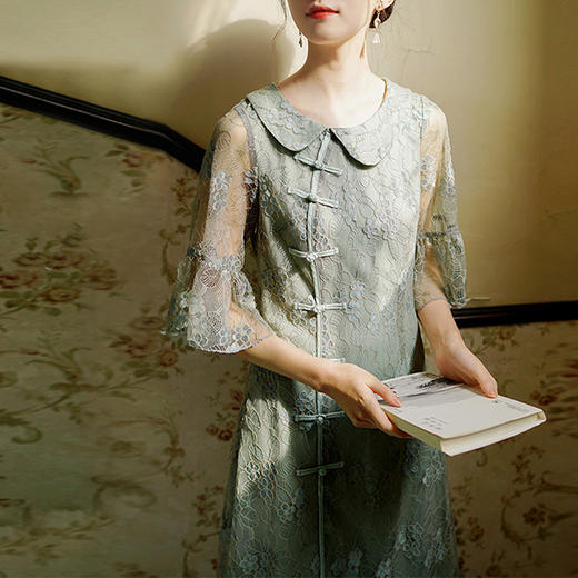 裁缝学苑AQ24 连衣裙纸样女装娃娃领改良旗袍新款衣服打版裁剪图 商品图6