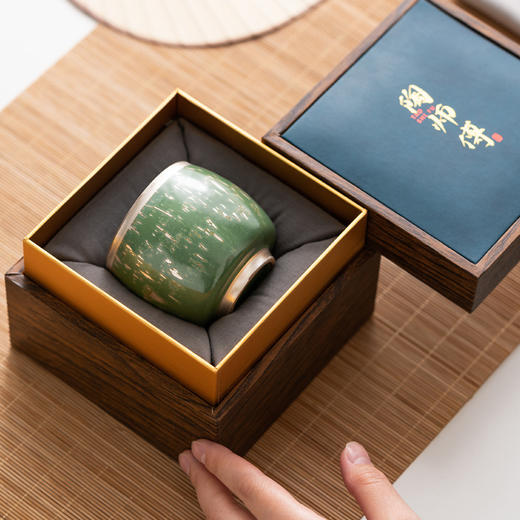 竹林听雨银彩文言主人杯品茗杯单杯日式轻奢复古手工茶盏陶瓷茶杯 商品图2