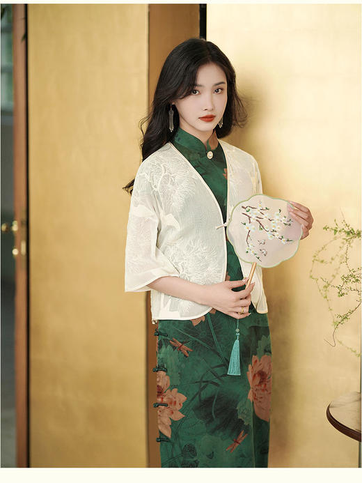 爆款推荐# 经典长青款#『鹤云』 中式百搭刺绣仙鹤空调衫防晒旗袍外搭，仙气十足的百搭中式外披！ 商品图10