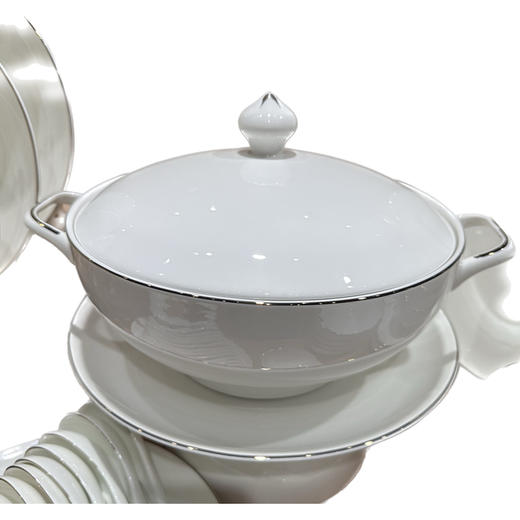 品物攸宜锦绣江南手工浮雕描金12人用42头骨瓷餐具 商品图2