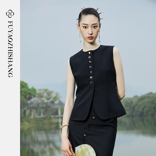 IWY/扶摇系列 夏季中式无袖修身马甲+半身裙23FYV153 商品图0