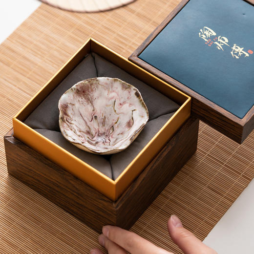 樱花釉何叶杯手工日式志野烧闻香杯茶盏高足个人主人杯品茗杯单杯 商品图3