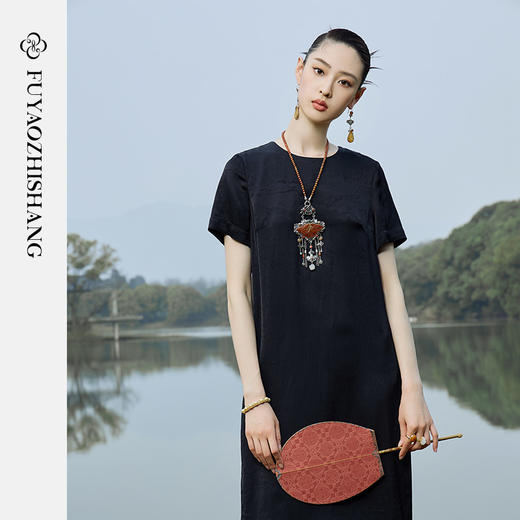 IWY/扶摇系列 夏季国风提花宽松连衣裙23FYQ147 商品图1