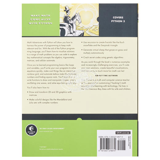 【中商原版】数学冒险与数学：图解用代码探索数学 英文原版 Math Adventures with Python Peter Farrell 商品图1