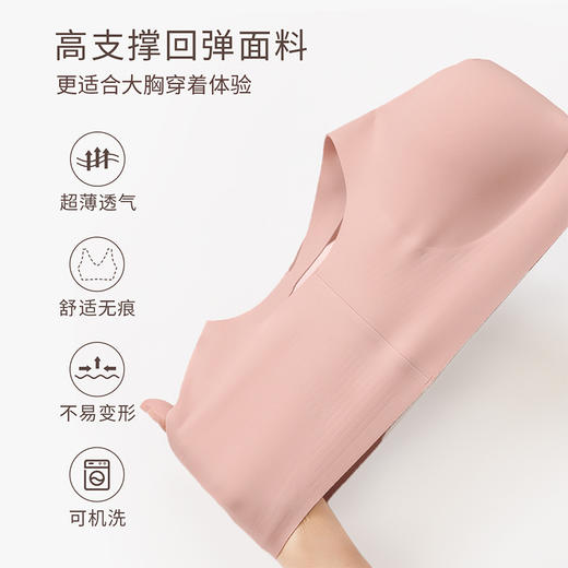 【门店积分兑换】奶糖派大胸显小云托果冻条无痕聚拢文胸软支撑背心式内衣 商品图2