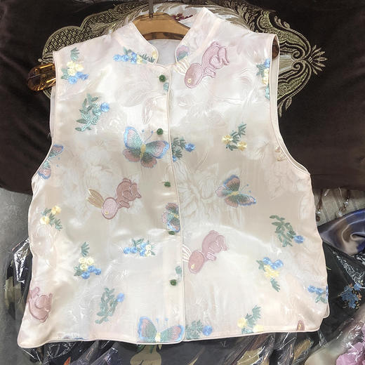 KDS-2240中国风立领真丝重工蝴蝶刺绣减龄时尚潮马甲外套 商品图3