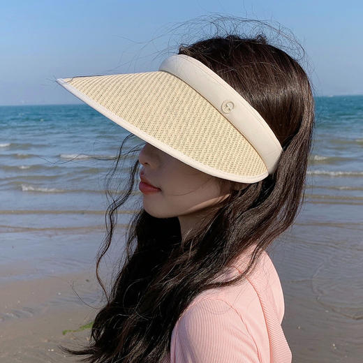 【UV防护，遮阳遮脸，夏季必备！】大帽檐可折叠骑车防紫外线空顶防晒帽，女性专属！ 商品图4
