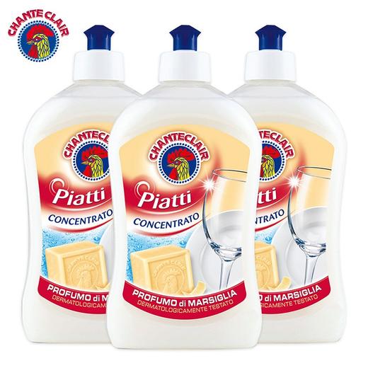 CHANTECLAIR大公鸡管家浓缩洗洁精 意大利原装进口洗涤剂 家用厨房餐具 滋润不伤手去油祛味 马赛香浓缩洗洁精500ml*3瓶 商品图0