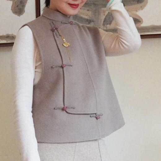 裁缝学苑AQ17  羊毛呢中式盘扣双面羊绒马甲纸样新女装打版图纸 商品图6