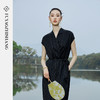 IWY/扶摇系列 夏季缎面提花V领连衣裙23FYQ137 商品缩略图0