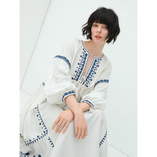 COCOBELLA重工定位刺绣民族风连衣裙女度假沙滩裙两件套FR920 商品图3