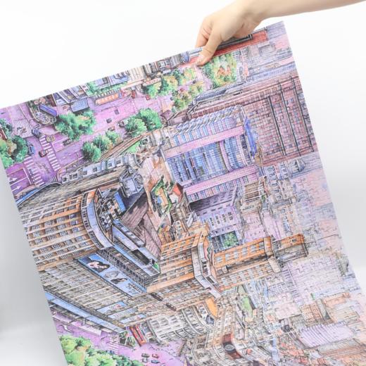 《印象南京路·梦开始的地方》上海城市风景图蓝卡拼图1000片 商品图3