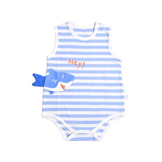 【可爱俏皮清凉包屁衣】新生儿哈衣连体衣无袖婴儿衣服小鲨鱼夏季包屁衣纯棉宝宝短袖背心 商品图4