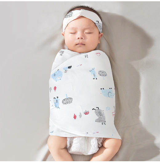 【一巾多用 既防惊跳又护肚】婴儿防惊跳神器新生儿睡袋宝宝防惊吓睡觉襁褓巾春夏薄款a类包巾 商品图13