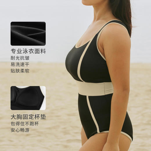 [山茶方领]连体泳衣夏季度假沙滩泳装女款 商品图4