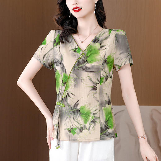 宽松显瘦，新款洋气棉麻气质遮肉显瘦小衫KQL-413H6703 商品图2