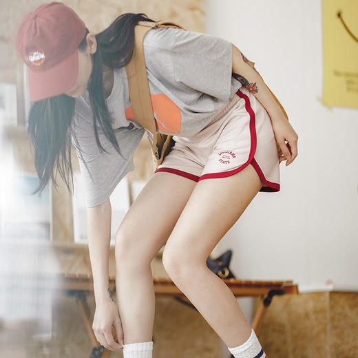 马登女装美式复古休闲百搭运动短裤bm风夏季字母印花显瘦高腰热裤 商品图4