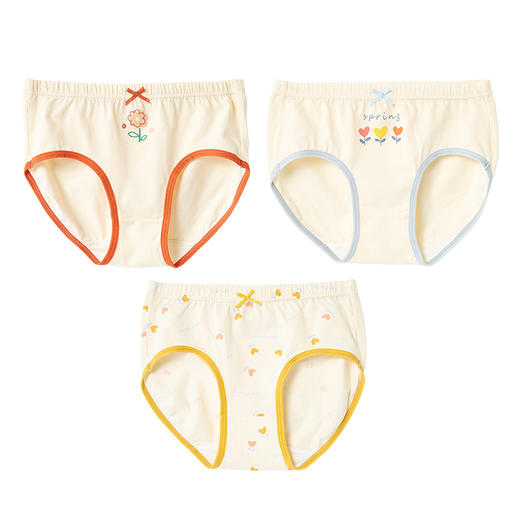 笛莎官方童装女童2023年夏装新款可爱印花抑菌三角内裤3条组合装 商品图4