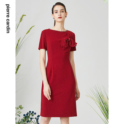 皮尔卡丹女装夏季新款通勤淑女修身礼服连衣裙P3140D3043R0
 商品图3