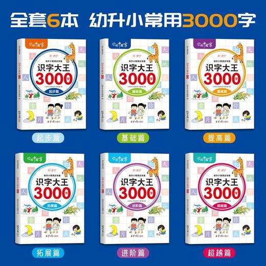 识字大王3000字幼儿园识字书幼儿2-3-6岁认字学好中国字有声伴读早教启蒙书籍学前班儿童看图入门识字大王汉字书 学前启蒙认字神器 商品图1