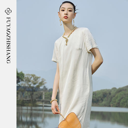 IWY/扶摇系列 夏季国风提花圆领连衣裙23FYQ147 商品图2