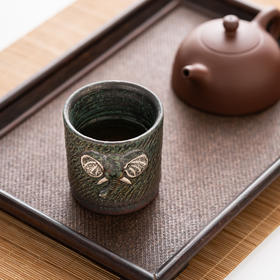 敦煌青铜釉万象主人杯志野烧手工茶杯品茗杯日式轻奢复古茶盏杯子